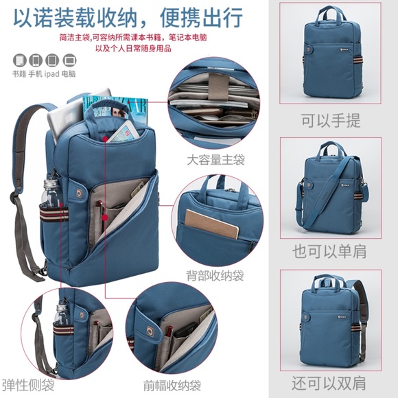 YINUO Green Laptop Backpack Multi Function Bag - Picture 5 of 8